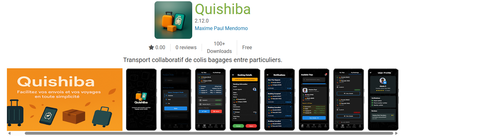 Captures d'écran de l'application